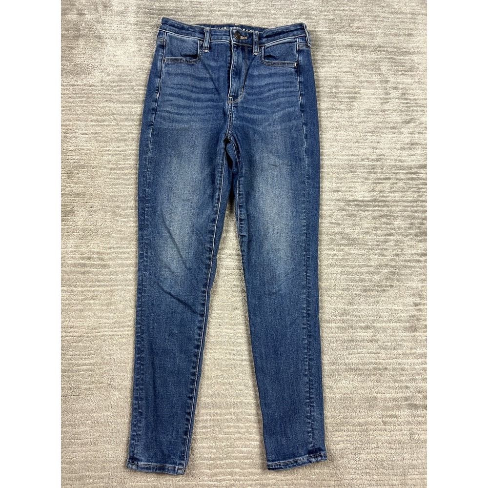 American Eagle Jeans Womens 4 Short Blue Dark Wash Denim Highest Rise Jegging